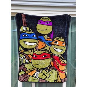Teenage Mutant Ninja Turtles Soft Fleece Throw Blanket 4 Faces Nickelodeon‎